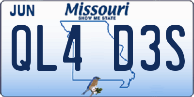 MO license plate QL4D3S