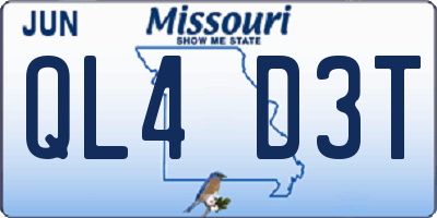 MO license plate QL4D3T