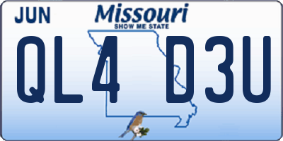 MO license plate QL4D3U