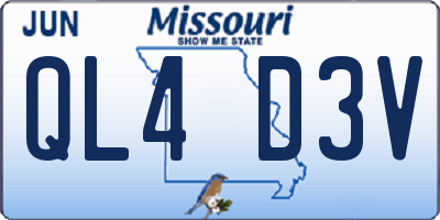 MO license plate QL4D3V