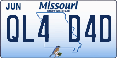 MO license plate QL4D4D