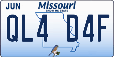 MO license plate QL4D4F
