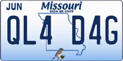 MO license plate QL4D4G