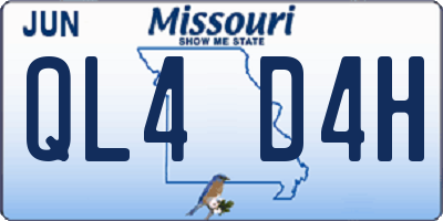 MO license plate QL4D4H