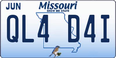 MO license plate QL4D4I