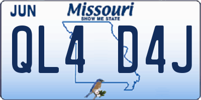 MO license plate QL4D4J