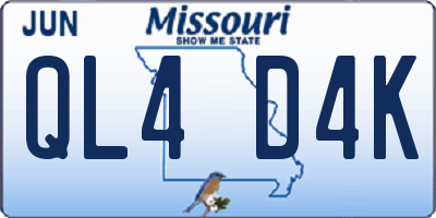 MO license plate QL4D4K