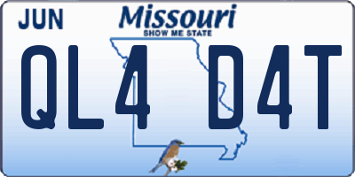 MO license plate QL4D4T