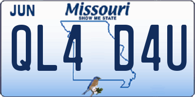 MO license plate QL4D4U