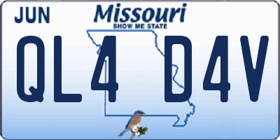 MO license plate QL4D4V