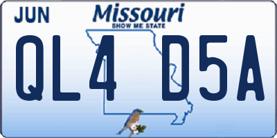 MO license plate QL4D5A