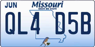 MO license plate QL4D5B