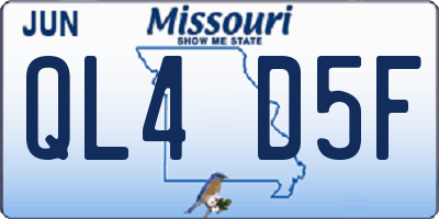 MO license plate QL4D5F