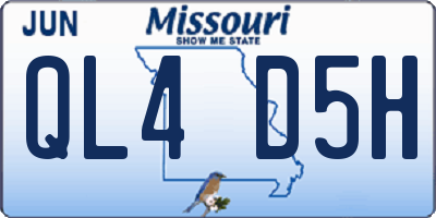 MO license plate QL4D5H