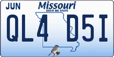 MO license plate QL4D5I