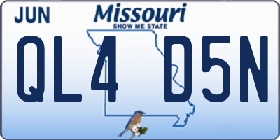 MO license plate QL4D5N