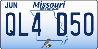 MO license plate QL4D5O