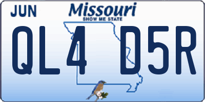 MO license plate QL4D5R