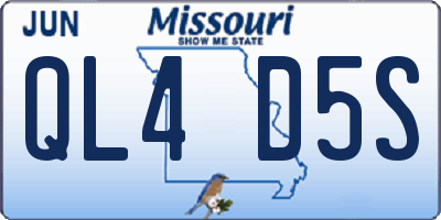 MO license plate QL4D5S