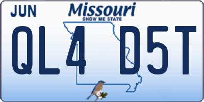 MO license plate QL4D5T