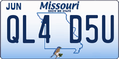 MO license plate QL4D5U