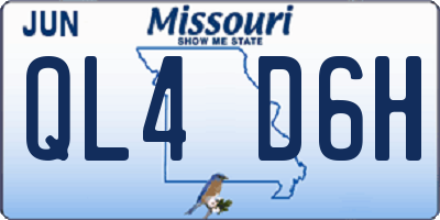 MO license plate QL4D6H