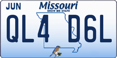 MO license plate QL4D6L