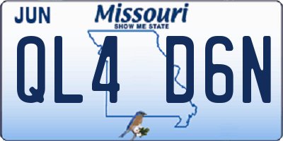 MO license plate QL4D6N