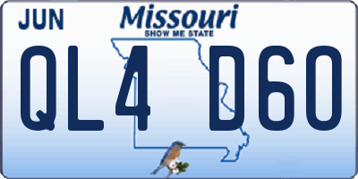 MO license plate QL4D6O