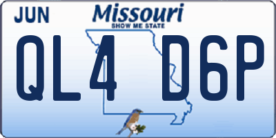 MO license plate QL4D6P