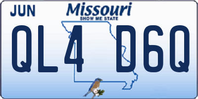 MO license plate QL4D6Q