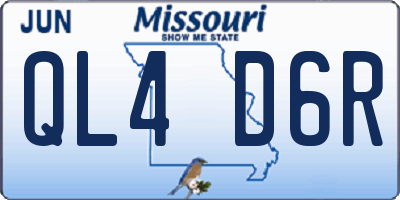 MO license plate QL4D6R