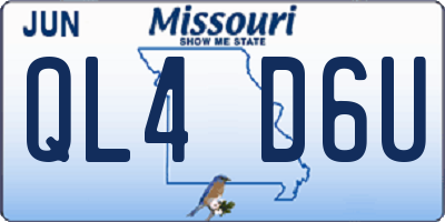 MO license plate QL4D6U