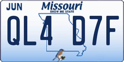 MO license plate QL4D7F