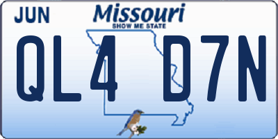 MO license plate QL4D7N