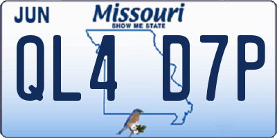 MO license plate QL4D7P