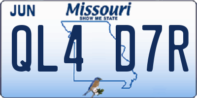 MO license plate QL4D7R