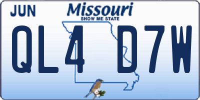 MO license plate QL4D7W