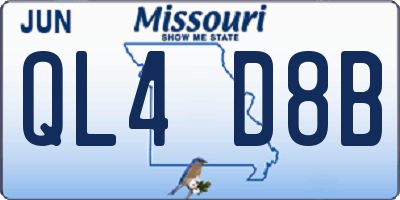 MO license plate QL4D8B