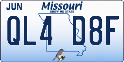 MO license plate QL4D8F