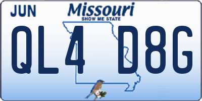 MO license plate QL4D8G