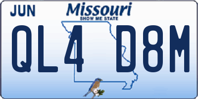 MO license plate QL4D8M