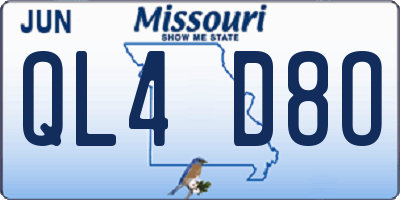 MO license plate QL4D8O