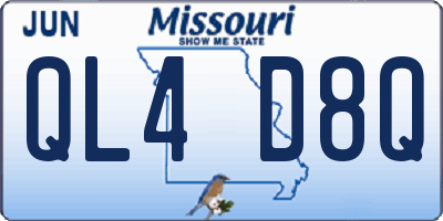 MO license plate QL4D8Q