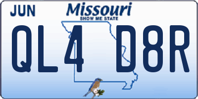 MO license plate QL4D8R