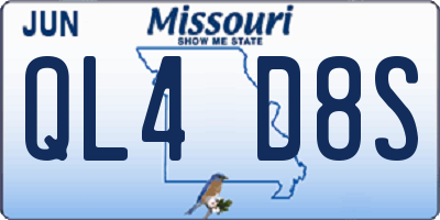 MO license plate QL4D8S