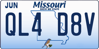 MO license plate QL4D8V