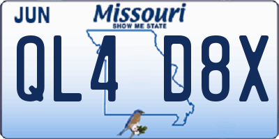 MO license plate QL4D8X