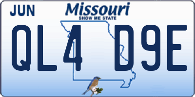 MO license plate QL4D9E