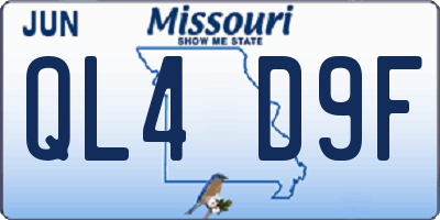 MO license plate QL4D9F